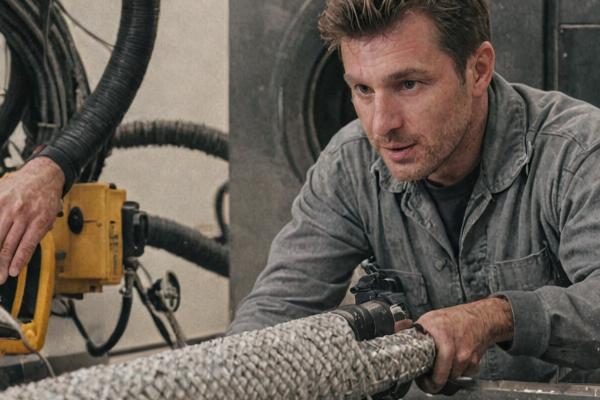 Professional duct cleaning equipment and process in action